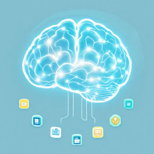 AI Tools category icon showing neural network brain with app icons – ProductiveMint