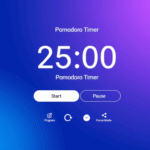 Free online Pomodoro timer interface for focused study sessions and productivity